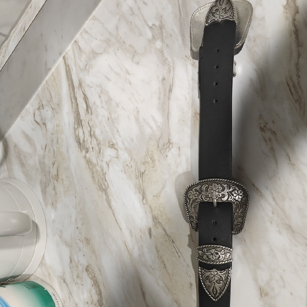 Black Belt with Silver Buckle